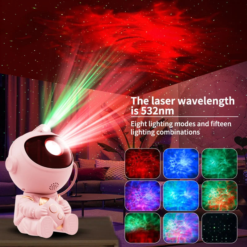 LED Star Galaxies Projector Night Light Astronaut Lamp