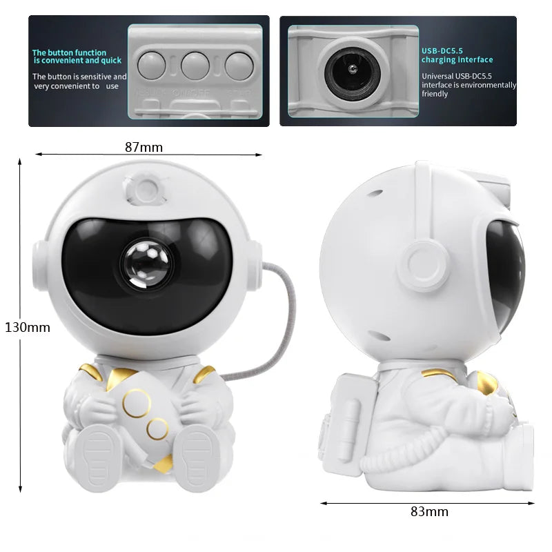 LED Star Galaxies Projector Night Light Astronaut Lamp