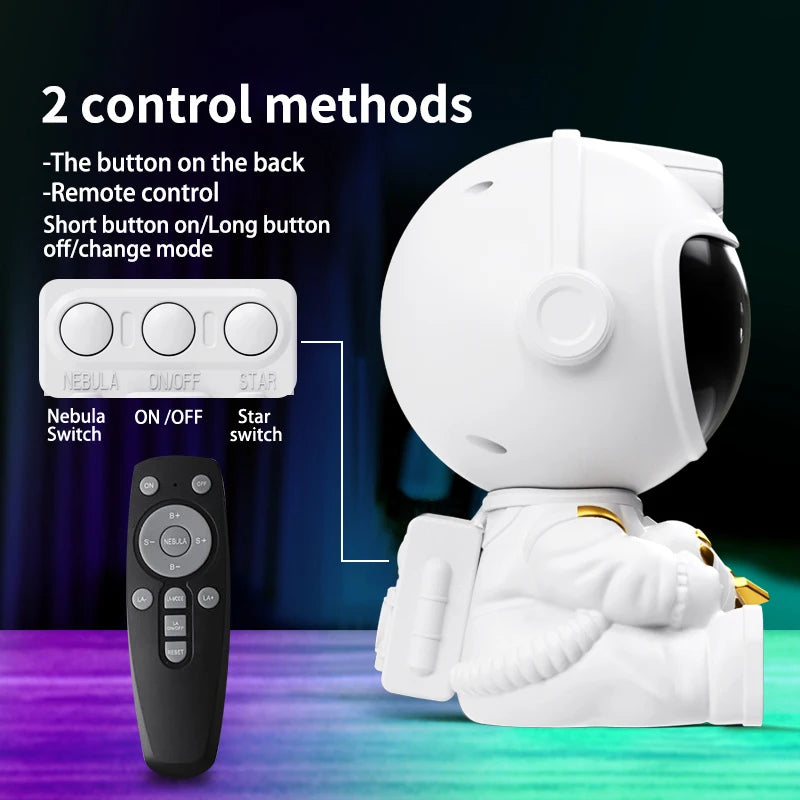 LED Star Galaxies Projector Night Light Astronaut Lamp