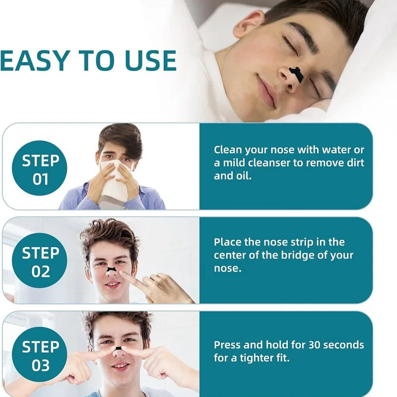 Enhanced Breathing Anti Snoring Sleep Nasal Strips