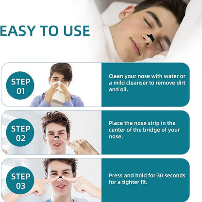 Enhanced Breathing Anti Snoring Sleep Nasal Strips